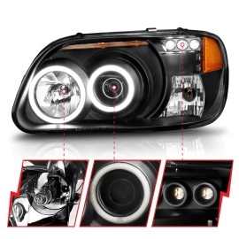 Anzo 111132 - Projector Headlights w/ RX Halo (Black Housing, Clear Lens)