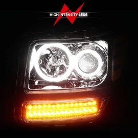 Anzo 111144 - Projector Headlights w/ RX Halo (Chrome Housing, Clear Lens)