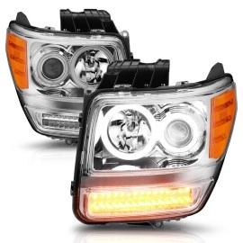 Anzo 111144 - Projector Headlights w/ RX Halo (Chrome Housing, Clear Lens)