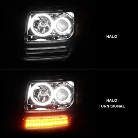 Anzo 111144 - Projector Headlights w/ RX Halo (Chrome Housing, Clear Lens)