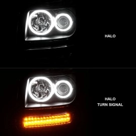 Anzo 111145 - G2 Projector Headlights w/ RX Halo & LED Turn Signal (Black Housing, Clear Lens)