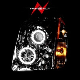 Anzo 111147 - Projector Headlights w/ RX Halo (Chrome Housing, Clear Lens)