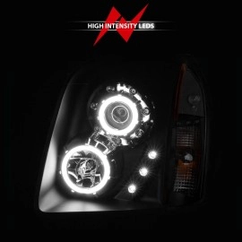 Anzo 111148 - Projector Headlights w/ RX Halo (Black Housing, Clear Lens)