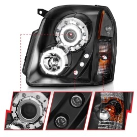 Anzo 111148 - Projector Headlights w/ RX Halo (Black Housing, Clear Lens)
