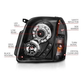 Anzo 111148 - Projector Headlights w/ RX Halo (Black Housing, Clear Lens)