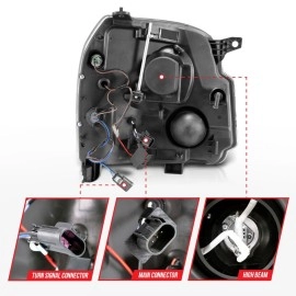 Anzo 111148 - Projector Headlights w/ RX Halo (Black Housing, Clear Lens)