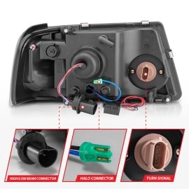 Anzo 111152 - Crystal Headlights w/ RX Halo (Black Housing, Clear Lens)