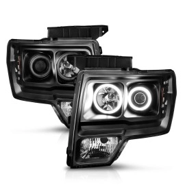 Anzo 111161 - Projector Headlights w/ RX Halo (Black Housing, Clear Lens)