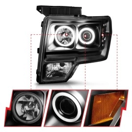 Anzo 111161 - Projector Headlights w/ RX Halo (Black Housing, Clear Lens)