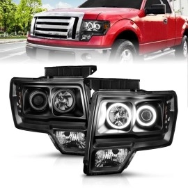 Anzo 111161 - Projector Headlights w/ RX Halo (Black Housing, Clear Lens)