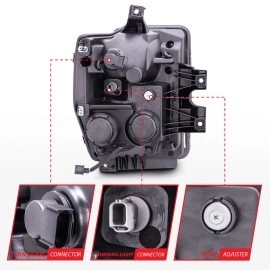 Anzo 111167 - Projector Headlights w/ RX Halo (Chrome Housing, Clear Lens)