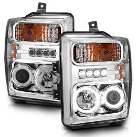 Anzo 111167 - Projector Headlights w/ RX Halo (Chrome Housing, Clear Lens)