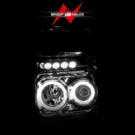 Anzo 111167 - Projector Headlights w/ RX Halo (Chrome Housing, Clear Lens)