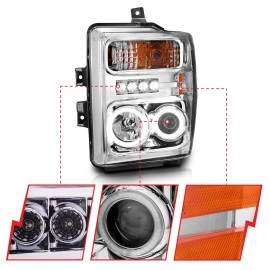 Anzo 111167 - Projector Headlights w/ RX Halo (Chrome Housing, Clear Lens)