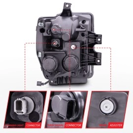 Anzo 111168 - Projector Headlights w/ RX Halo (Black Housing, Clear Lens)