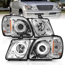 Anzo 111169 - Projector Headlights w/ RX Halo (Chrome Housing, Clear Lens)