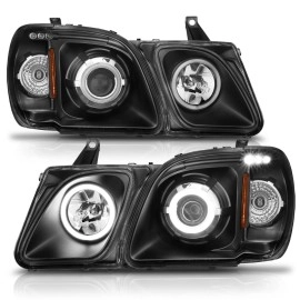 Anzo 111170 - Projector Headlights w/ RX Halo (Black Housing, Clear Lens)