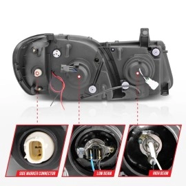 Anzo 111170 - Projector Headlights w/ RX Halo (Black Housing, Clear Lens)