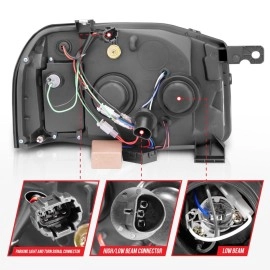 Anzo 111172 - G2 Projector Headlights w/ RX Halo & LED Turn Signal (Black Housing, Clear Lens)