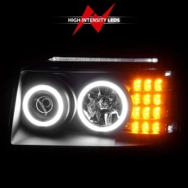 Anzo 111172 - G2 Projector Headlights w/ RX Halo & LED Turn Signal (Black Housing, Clear Lens)