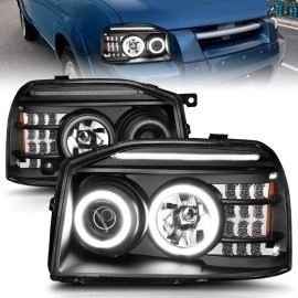 Anzo 111172 - G2 Projector Headlights w/ RX Halo & LED Turn Signal (Black Housing, Clear Lens)