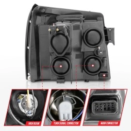 Anzo 111176 - Projector Headlights w/ RX Halo (Chrome Housing, Clear Lens)