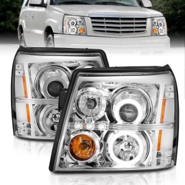 Anzo 111176 - Projector Headlights w/ RX Halo (Chrome Housing, Clear Lens)