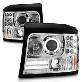 Anzo 111183 - Projector Headlights w/ Halo (Chrome Housing, Clear Lens)