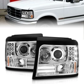 Anzo 111183 - Projector Headlights w/ Halo (Chrome Housing, Clear Lens)