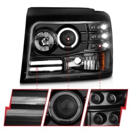 Anzo 111184 - Projector Headlights w/ Halo (Black Housing, Clear Lens)
