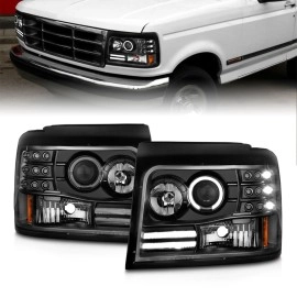 Anzo 111184 - Projector Headlights w/ Halo (Black Housing, Clear Lens)