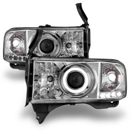 Anzo 111195 - Projector Headlights w/ Halo (Chrome Housing, Clear Lens)
