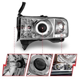 Anzo 111195 - Projector Headlights w/ Halo (Chrome Housing, Clear Lens)