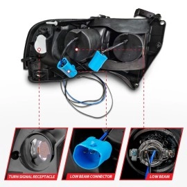 Anzo 111196 - Projector Headlights w/ Halo (Black Housing, Clear Lens)