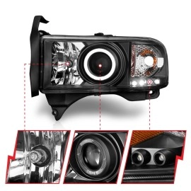 Anzo 111196 - Projector Headlights w/ Halo (Black Housing, Clear Lens)