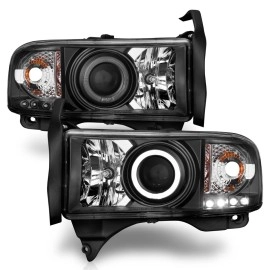 Anzo 111196 - Projector Headlights w/ Halo (Black Housing, Clear Lens)