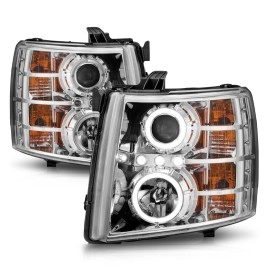 Anzo 111199 - Projector Headlights w/ Halo (Chrome Housing, Clear Lens)