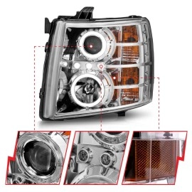 Anzo 111199 - Projector Headlights w/ Halo (Chrome Housing, Clear Lens)