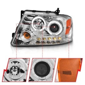 Anzo 111203 - Projector Headlights w/ Halo (Chrome Housing, Clear Lens)