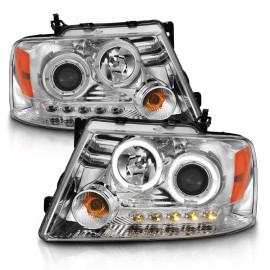 Anzo 111203 - Projector Headlights w/ Halo (Chrome Housing, Clear Lens)