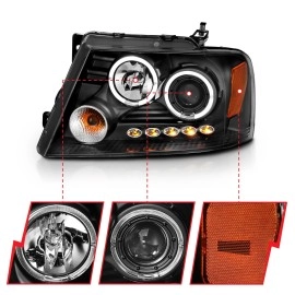 Anzo 111204 - Projector Headlights w/ Halo (Black Housing, Clear Lens)