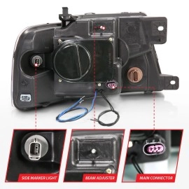 Anzo 111204 - Projector Headlights w/ Halo (Black Housing, Clear Lens)