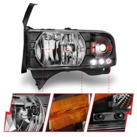 Anzo 111205 - Crystal Headlights w/ LED Accent (Black Housing, Clear Lens)