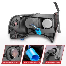 Anzo 111205 - Crystal Headlights w/ LED Accent (Black Housing, Clear Lens)