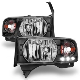 Anzo 111205 - Crystal Headlights w/ LED Accent (Black Housing, Clear Lens)