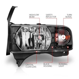 Anzo 111205 - Crystal Headlights w/ LED Accent (Black Housing, Clear Lens)