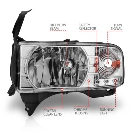 Anzo 111206 - Crystal Headlights w/ LED Accent (Chrome Housing, Clear Lens)