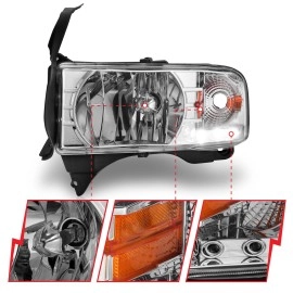 Anzo 111206 - Crystal Headlights w/ LED Accent (Chrome Housing, Clear Lens)
