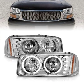 Anzo 111208 - Crystal Headlights w/ LED Halo (Chrome Housing, Clear Lens)