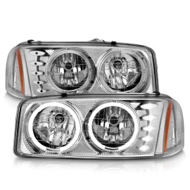 Anzo 111208 - Crystal Headlights w/ LED Halo (Chrome Housing, Clear Lens)